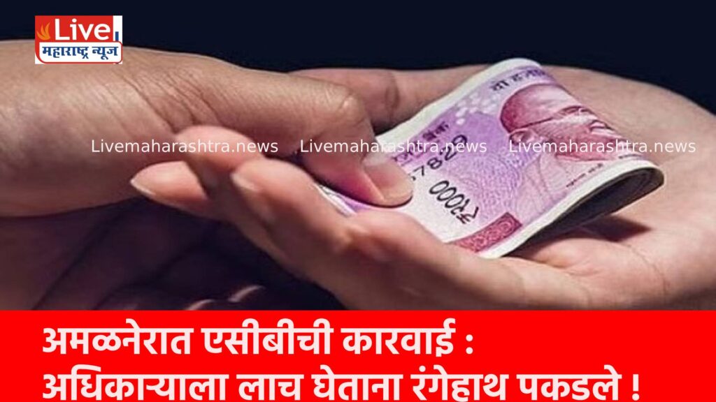 अमळनेरात एसीबीची कारवाई : अधिकाऱ्याला लाच घेताना रंगेहाथ पकडले !