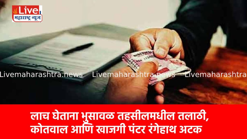 लाच घेताना भुसावळ तहसीलमधील तलाठी, कोतवाल आणि खाजगी पंटर रंगेहाथ अटक