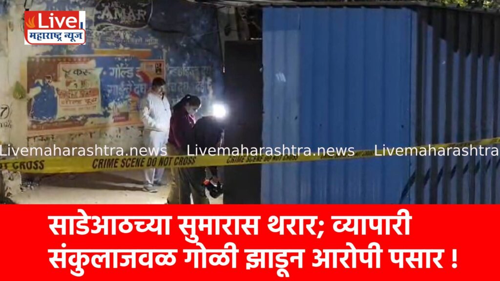 साडेआठच्या सुमारास थरार; व्यापारी संकुलाजवळ गोळी झाडून आरोपी पसार !