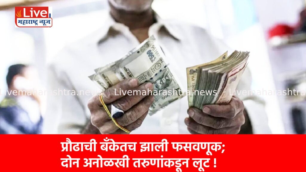 प्रौढाची बँकेतच झाली फसवणूक; दोन अनोळखी तरुणांकडून लूट !
