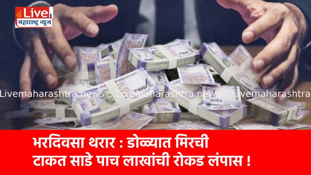 भरदिवसा थरार : डोळ्यात मिरची टाकत साडे पाच लाखांची रोकड लंपास !