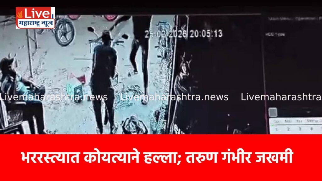 भररस्त्यात कोयत्याने हल्ला; तरुण गंभीर जखमी