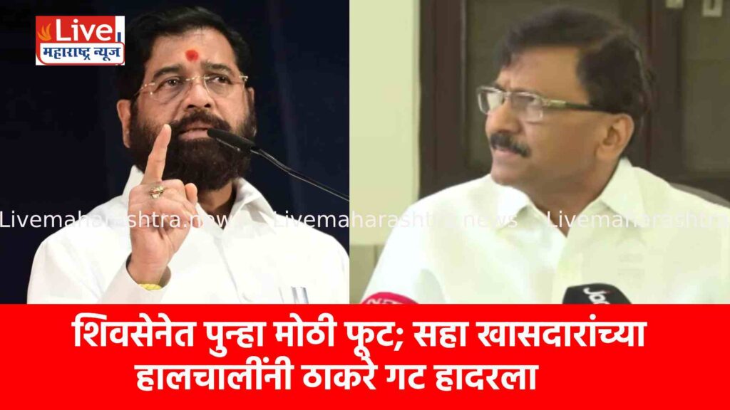शिवसेनेत पुन्हा मोठी फूट; सहा खासदारांच्या हालचालींनी ठाकरे गट हादरला