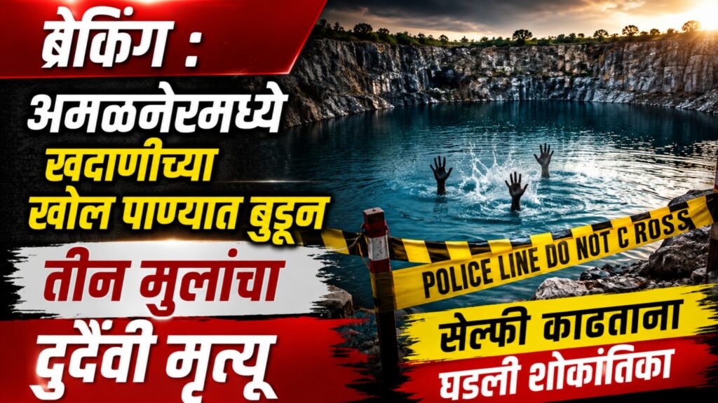 अमळनेर हादरलं! खदाणीच्या ३० फूट खोल पाण्यात बुडून तीन मुलांचा दुर्दैवी मृत्यू