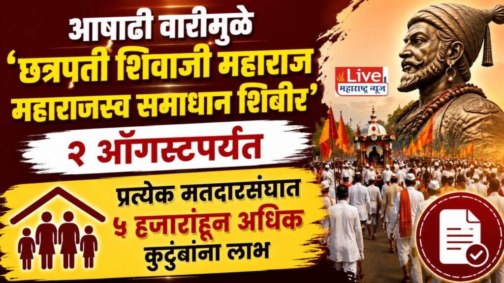 जिल्ह्यात २२ जुलै ते २ ऑगस्ट दरम्यान ‘छत्रपती शिवाजी महाराज महाराजस्व समाधान शिबीर अभियान