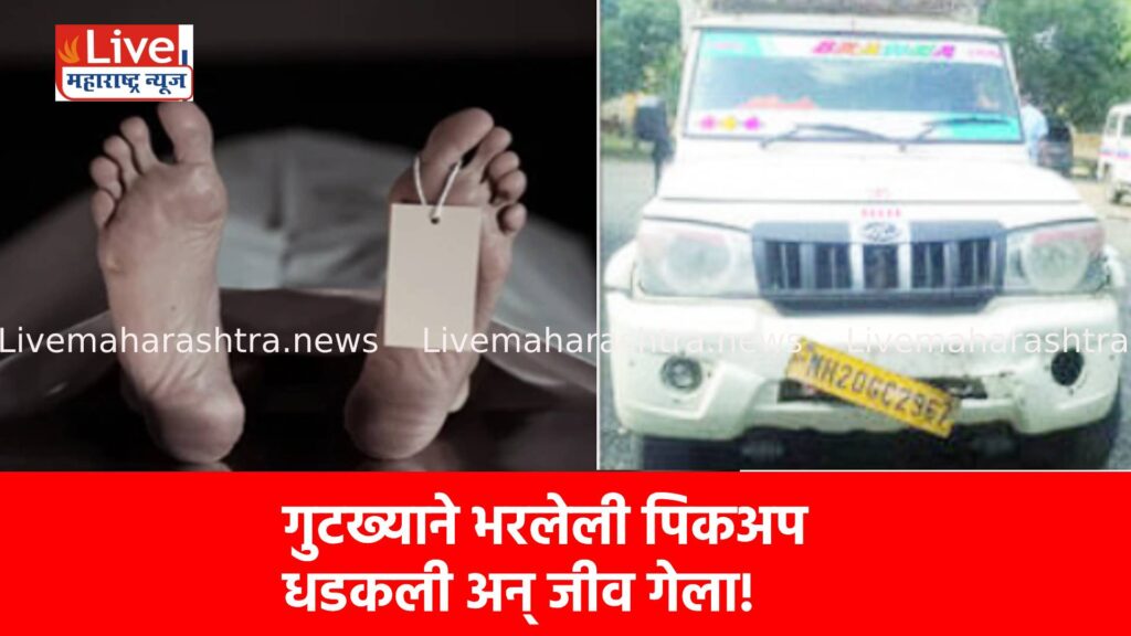 गुटख्याने भरलेली पिकअप धडकली अन् जीव गेला!